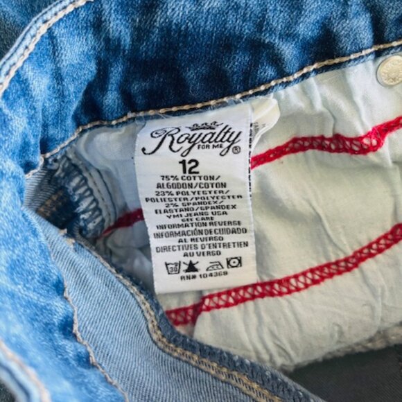 Royalty For Me Anklet Mid Rise Women's Blue Jeans Size 12 - Picture 7 of 8